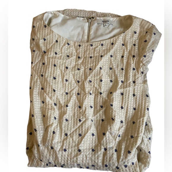 Madewell Silk Nomad Paisley Dress in Cream and Blue - Picture 6 of 12